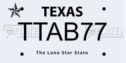 TTAB77 Texas License Plate