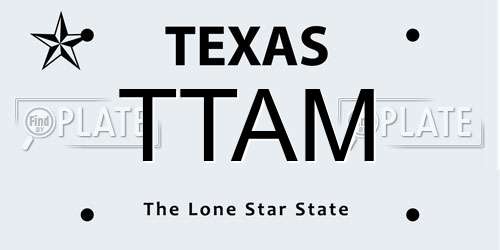 TTAM Texas License Plate