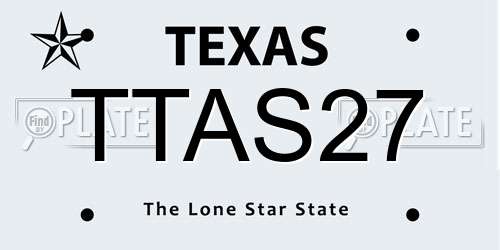 TTAS27 Texas License Plate
