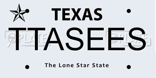 TTASEES Texas License Plate