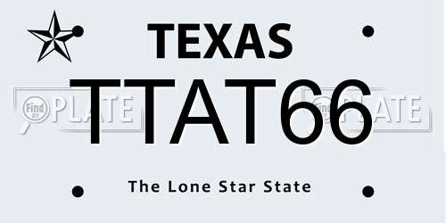 TTAT66 Texas License Plate