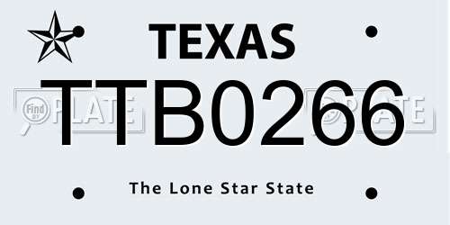 TTB0266 Texas License Plate