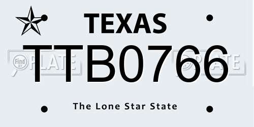 TTB0766 Texas License Plate