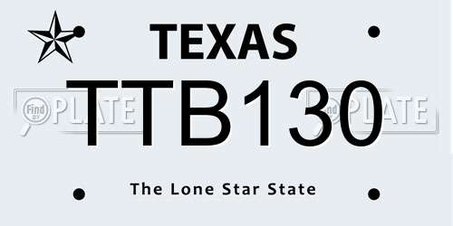 TTB130 Texas License Plate