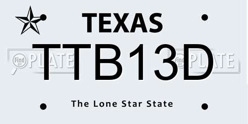 TTB13D Texas License Plate