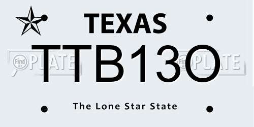 TTB13O Texas License Plate