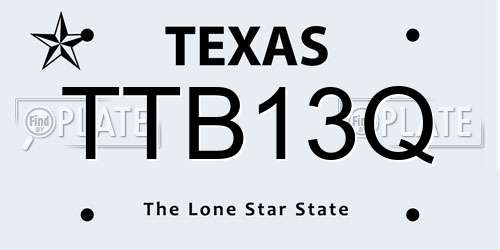 TTB13Q Texas License Plate