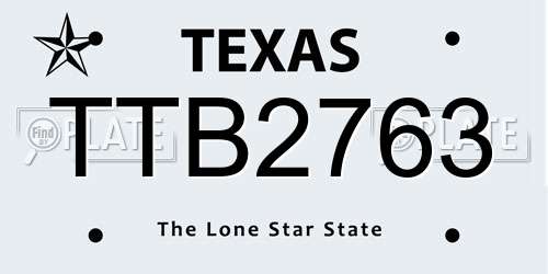 TTB2763 Texas License Plate