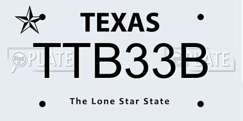 TTB33B Texas License Plate
