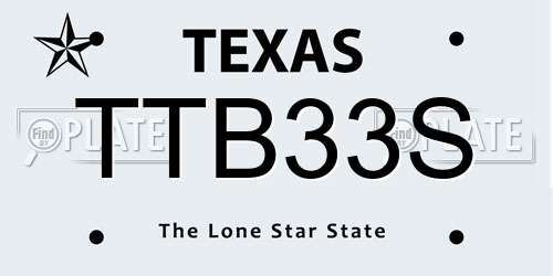 TTB33S Texas License Plate