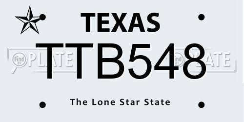 TTB548 Texas License Plate