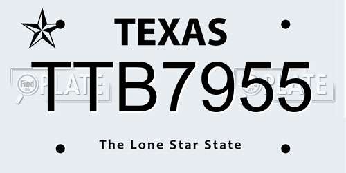 TTB7955 Texas License Plate