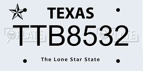 TTB8532 Texas License Plate