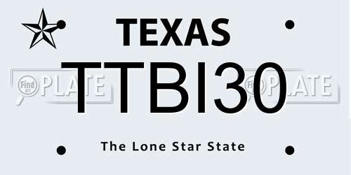 TTBI30 Texas License Plate