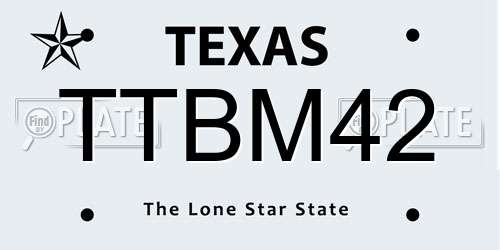 TTBM42 Texas License Plate