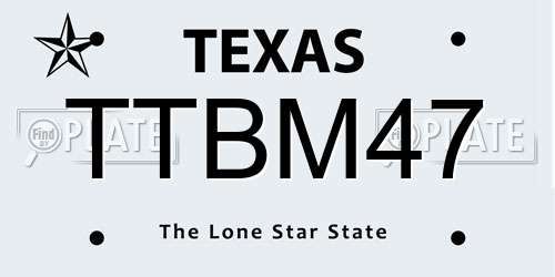 TTBM47 Texas License Plate