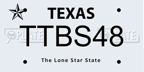 TTBS48 Texas License Plate