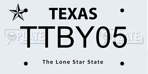 TTBY05 Texas License Plate