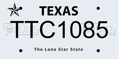TTC1085 Texas License Plate