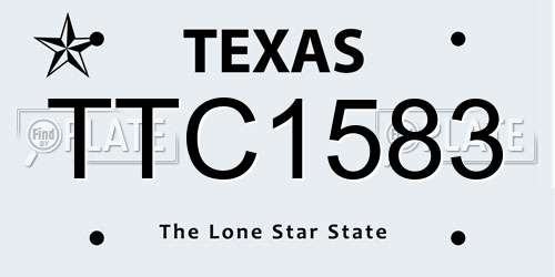 TTC1583 Texas License Plate