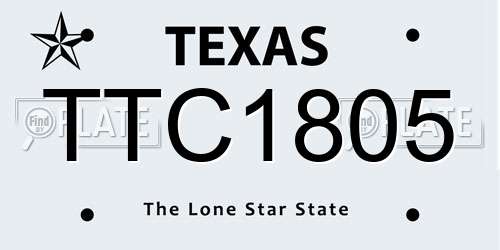TTC1805 Texas License Plate