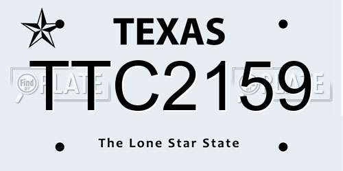 TTC2159 Texas License Plate