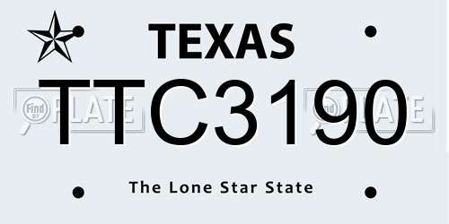 TTC3190 Texas License Plate