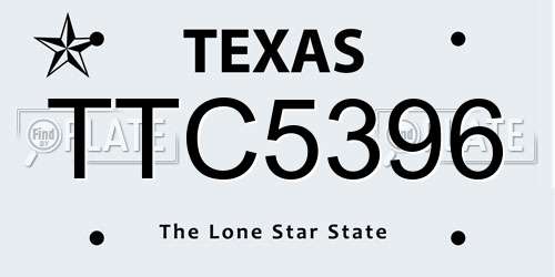 TTC5396 Texas License Plate