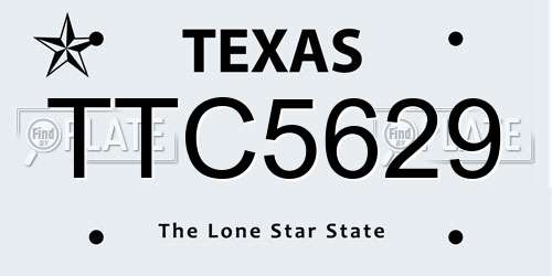 TTC5629 Texas License Plate