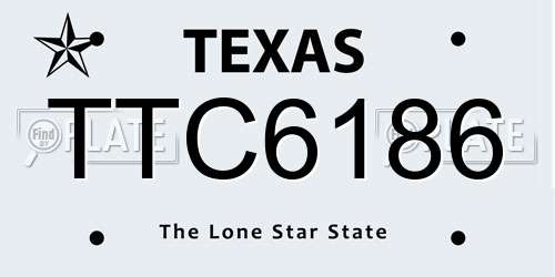 TTC6186 Texas License Plate