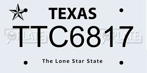 TTC6817 Texas License Plate