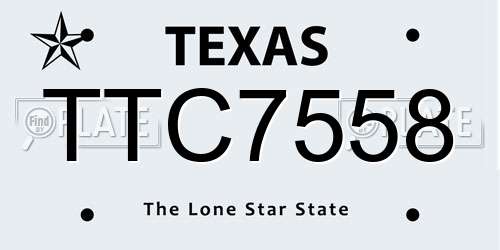 TTC7558 Texas License Plate