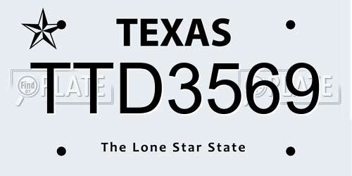 TTD3569 Texas License Plate