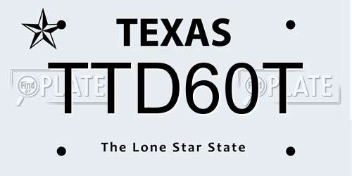 TTD60T Texas License Plate