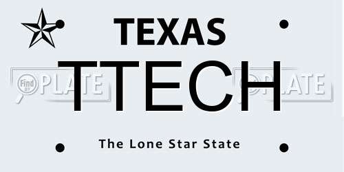 TTECH Texas License Plate