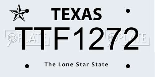 TTF1272 Texas License Plate