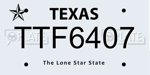 TTF6407 Texas License Plate