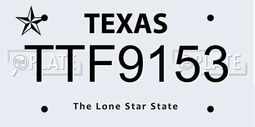 TTF9153 Texas License Plate