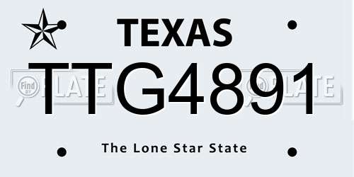 TTG4891 Texas License Plate