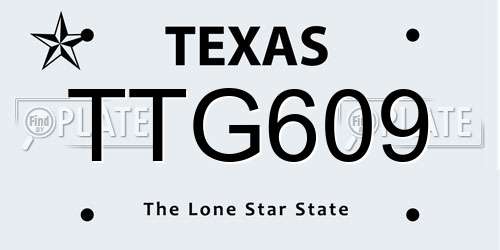 TTG609 Texas License Plate
