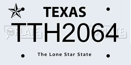 TTH2064 Texas License Plate