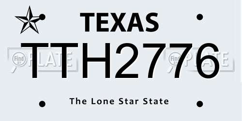 TTH2776 Texas License Plate