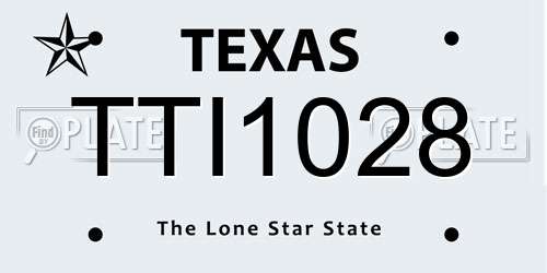 TTI1028 Texas License Plate