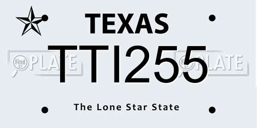 TTI255 Texas License Plate