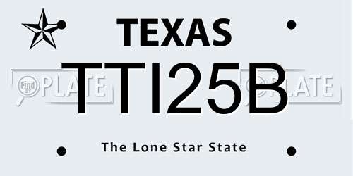 TTI25B Texas License Plate