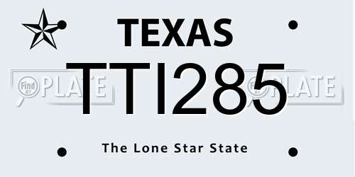 TTI285 Texas License Plate