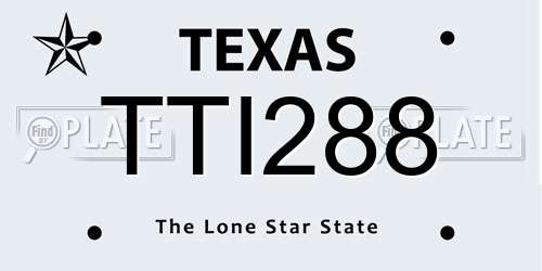 TTI288 Texas License Plate