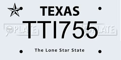 TTI755 Texas License Plate