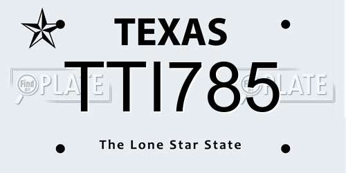 TTI785 Texas License Plate