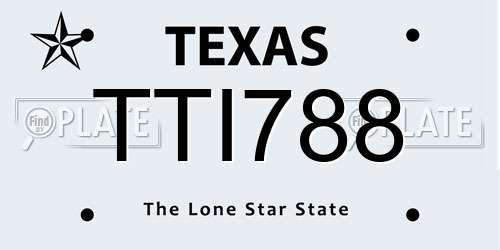 TTI788 Texas License Plate